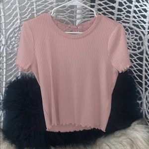Pink Tee with lace back